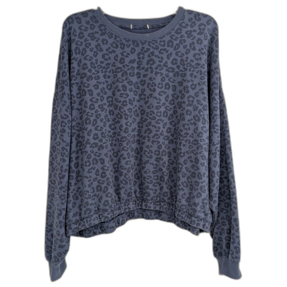 Z Supply Sweater Women's Large Purple Leopard Print Pullover Long Sleeve Top - Picture 1 of 2